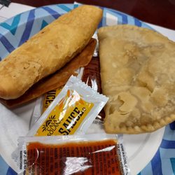 S & H Mini Mart - Old skool fried burrito and a meat pie!  All for $3.50