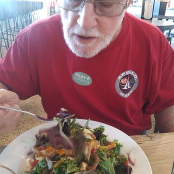 Local Pizza - Uncle David and his side salad. - Pizza Near Me - Osprey, Florida