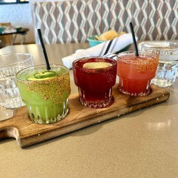 Playa Mesa - Margarita flight: spicy cucumber, jamaica, and sandia - Mexican Near Me - Costa Mesa, California Playa Mesa - Margarita flight: spicy cucumber, jamaica, and sandia - Mexican Near Me - Costa Mesa, California
