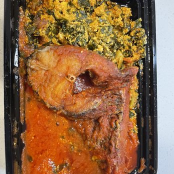 Mama B's International Kitchen - Egusi with fish - African Near Me - Grand Prairie, Texas Mama B's International Kitchen - Egusi with fish - African Near Me - Grand Prairie, Texas