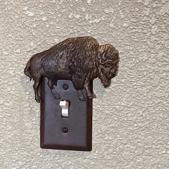 Bison Cafe - a light switch plate with a bison on it - American Near Me - Quitaque, Texas