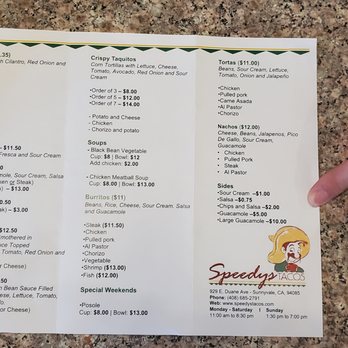 Speedy's Tacos - The Menu - Mexican Near Me - Sunnyvale, California Speedy's Tacos - The Menu - Mexican Near Me - Sunnyvale, California