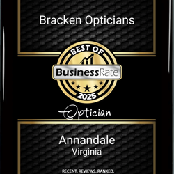 Bracken Opticians - BusinessRate Best of 2025 in Annandale, VA for Customer Satisfaction.
