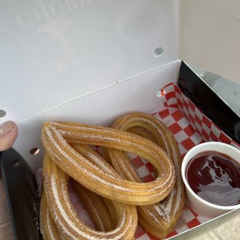 Ole Churros - 6 pc Cinnamen sugar with strawberry sauce - Spanish Near Me - Paradise, Nevada Ole Churros - 6 pc Cinnamen sugar with strawberry sauce - Spanish Near Me - Paradise, Nevada