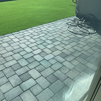 Absolute Paradise Landscaping - Patio pavers- gray with black border - Artificial Turf Near Me Absolute Paradise Landscaping - Patio pavers- gray with black border - Artificial Turf Near Me