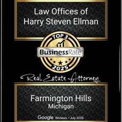 Law Offices of Harry Steven Ellman - Law Offices of Harry Steven Ellman recognized as one of the Top 3 Real Estate Attorneys in Farmington Hills for 2025