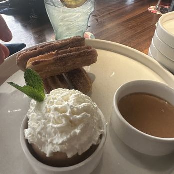 Bakan - Margarita and Churros ! Chocolate filled churros with coffee caramel sauce and cinnamon ice-cream!!- true delight! - Mexican Near Me - Miami, Florida