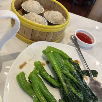 D Cuisine - 61. Chinese Broccoli with Oyster Sauce and 03. Soup Dumpling - Dim Sum Near Me - Westmont, Illinois