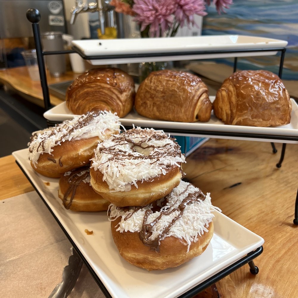 SlackTide Coffee Roasters - Almond Joy donuts (flavors are rotational) - Coffee Roasteries Near Me - Marshfield, Massachusetts SlackTide Coffee Roasters - Almond Joy donuts (flavors are rotational) - Coffee Roasteries Near Me - Marshfield, Massachusetts