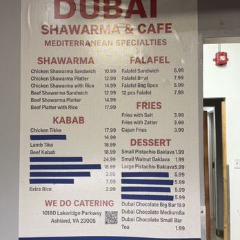 Dubai Shawarma & Cafe - Menu board - Mediterranean Near Me - Ashland, Virginia Dubai Shawarma & Cafe - Menu board - Mediterranean Near Me - Ashland, Virginia