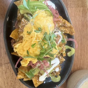 Amor A Mi - Chilaquiles Rojos with scrambled eggs - Mexican Near Me - Burbank, California Amor A Mi - Chilaquiles Rojos with scrambled eggs - Mexican Near Me - Burbank, California