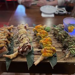 Snow Mountain Roll, Kamikaze Roll, Mango Tango Roll, Ichiban Roll