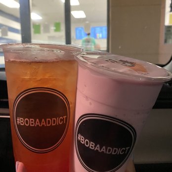 Boba Addict - Strawberry Peach Green Tea & Taro Coconut Snow Bubble - Bubble Tea Near Me - Fresno, California Boba Addict - Strawberry Peach Green Tea & Taro Coconut Snow Bubble - Bubble Tea Near Me - Fresno, California