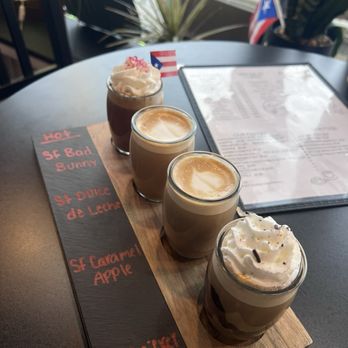Aroma Cafe - coffee flight - Coffee & Tea Near Me - West Allis, Wisconsin