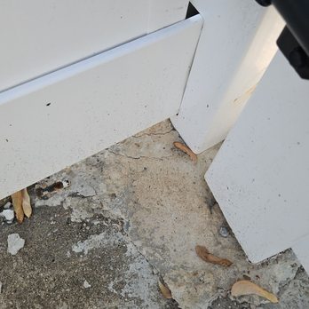 US Quality Fences - Cracking cement all around post - Fences & Gates Near Me