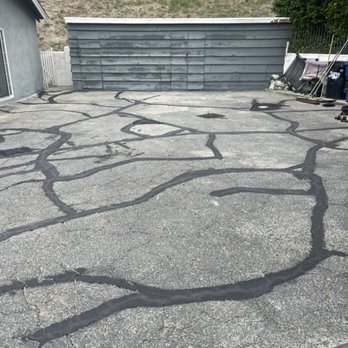 Montecito Asphalt - We cleaned and crack filled all the big cracks. - Masonry/Concrete Near Me Montecito Asphalt - We cleaned and crack filled all the big cracks. - Masonry/Concrete Near Me