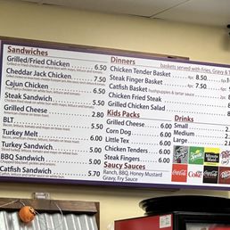 Menu as of October 2023
