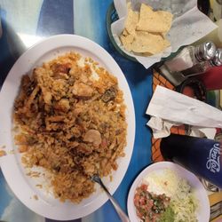 Juanito's Street Tacos & More - Chicken chorizo an shrimp veracruz tasted just like queso no flavor an shrimp under cooked probably because they rushed when forgot them