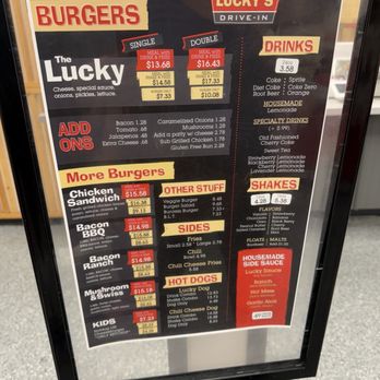 Lucky's Drive-In - Main menu - Burgers Near Me - Sacramento, California Lucky's Drive-In - Main menu - Burgers Near Me - Sacramento, California