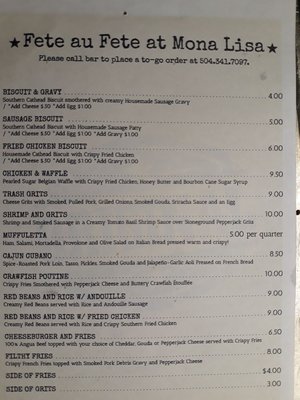 Menu photo 4 The Mona Lisa Lounge Westwego, LA Menu photo 4 The Mona Lisa Lounge Westwego, LA