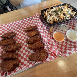 Korean wings , spicy wings & Bulgogi Fries.