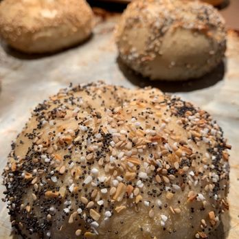 O'Bagel - a close up of a bagel on a baking sheet - Breakfast & Brunch Near Me - Hoboken, New Jersey O'Bagel - a close up of a bagel on a baking sheet - Breakfast & Brunch Near Me - Hoboken, New Jersey