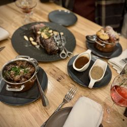 Breckenridge Distillery Tasting Room - Ribeye steak dinner with French side dishes