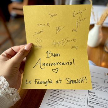 SheWolf Pastificio & Bar - Card for our anniversary:) - Italian Near Me - Detroit, Michigan SheWolf Pastificio & Bar - Card for our anniversary:) - Italian Near Me - Detroit, Michigan