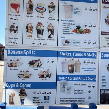 Katie's Frozen Custard - Part of the menu board part 2 1/26 yummy frozen treats. - Ice Cream & Frozen Yogurt Near Me - Waco, Texas Katie's Frozen Custard - Part of the menu board part 2 1/26 yummy frozen treats. - Ice Cream & Frozen Yogurt Near Me - Waco, Texas