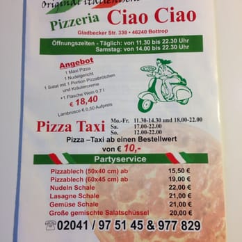 Pizzeria Ciao Ciao - Erste Seite des Fleyers - Pizza Near Me - Bottrop, NW Pizzeria Ciao Ciao - Erste Seite des Fleyers - Pizza Near Me - Bottrop, NW