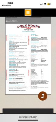Menu photo 2 Dock House Seafood & More Holden Beach, NC