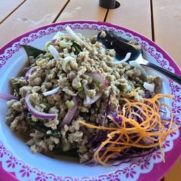 Chicken Larb Salad and purple rice Chicken Larb Salad and purple rice