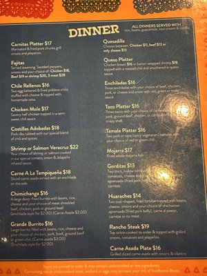 Menu photo 2 El Comedor Cardenas Williams, AZ