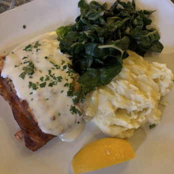 PortaBella - Grilled King Salmon Dinner was overcooked and dry - Mediterranean Near Me - Carmel, California