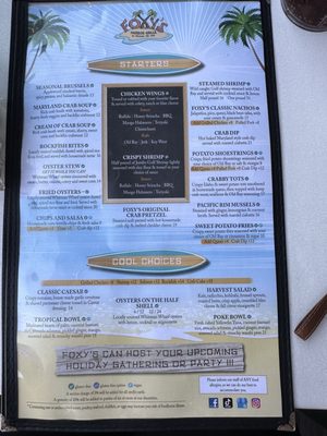Menu photo 6 Foxy's Harbor Grille St Michaels, MD