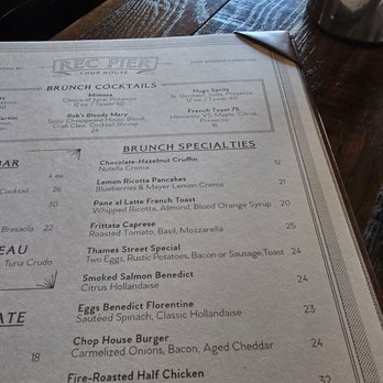 Rec Pier Chop House - Brunch Specialties up close menu - Steakhouses Near Me - Baltimore, Maryland Rec Pier Chop House - Brunch Specialties up close menu - Steakhouses Near Me - Baltimore, Maryland