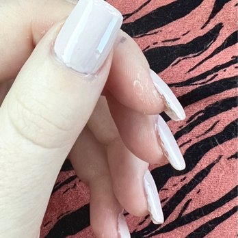 Cosmo Nail Bar - Look at the sides and the condition my fingers were left in... it's just sloppy and unfinished. - Nail Salons Near Me - Newport Beach, California