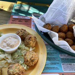 Crab balls & hush puppies