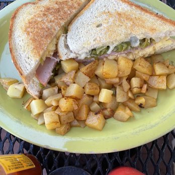 The Burrito Company - Breakfast Sandwich on sourdough w/green chile - Mexican Near Me - Santa Fe, New Mexico
