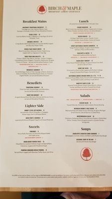 Menu photo 8 Birch & Maple Frankfort, MI