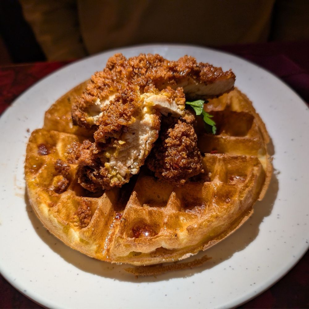 Charlie's Kitchen - Chicken and waffle!!! Yum. - Burgers Near Me - Cambridge, Massachusetts