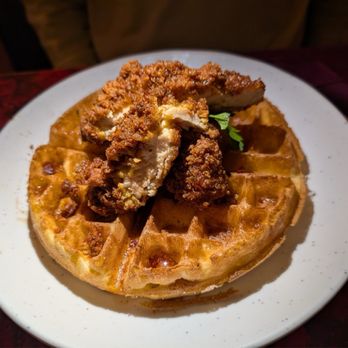 Charlie's Kitchen - Chicken and waffle!!! Yum. - Burgers Near Me - Cambridge, Massachusetts