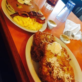 Original Breakfast House - Banana pancakes,bacon, and eggs on the left and 2 slices super yummy French toast - Breakfast & Brunch Near Me - Phoenix, Arizona Original Breakfast House - Banana pancakes,bacon, and eggs on the left and 2 slices super yummy French toast - Breakfast & Brunch Near Me - Phoenix, Arizona