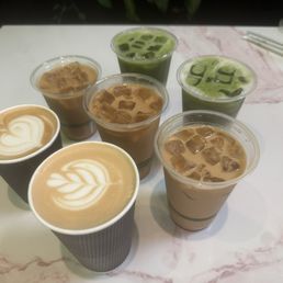 Earl Grey Matcha, Blueberry cheesecake latte, Cold Brew, oat milk latte Earl Grey Matcha, Blueberry cheesecake latte, Cold Brew, oat milk latte