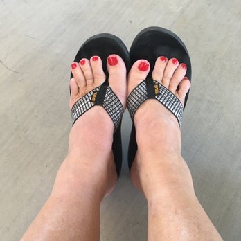VHT Nails & Spa - Pedicure with holiday colored toes. - Nail Salons Near Me - Surprise, Arizona