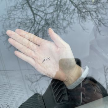 Auto Glass Solutions - Rock crack in front windshield before it was fixed - Auto Glass Services Near Me Auto Glass Solutions - Rock crack in front windshield before it was fixed - Auto Glass Services Near Me