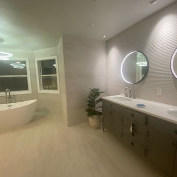 Porcelanosa - a modern bathroom with a freestanding tub - Flooring Near Me - Walnut Creek, California Porcelanosa - a modern bathroom with a freestanding tub - Flooring Near Me - Walnut Creek, California