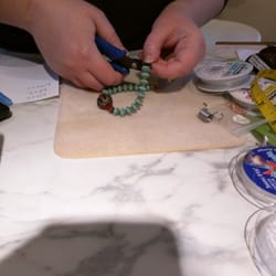 Canal Street Gallery and Beads - Making my bracelet.