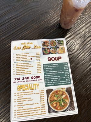 Menu photo 8 Sai Gon Xua Westminster, CA