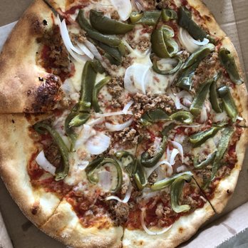 Goochie Brothers - Pizza with sausage, peppers and onions - Italian Near Me - Brigantine, New Jersey